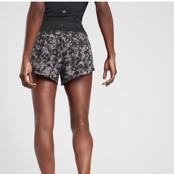 Athleta Black Camo Running Shorts - Picture 2 of 7